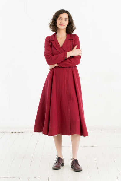 Enola Dress, Long Sleeve, Marsala Red
#color_marsala-red