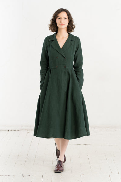 Enola Dress, Long Sleeve, Evergreen
#color_evergreen