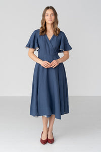 Wrap – Linen Dress with Butterfly Sleeves