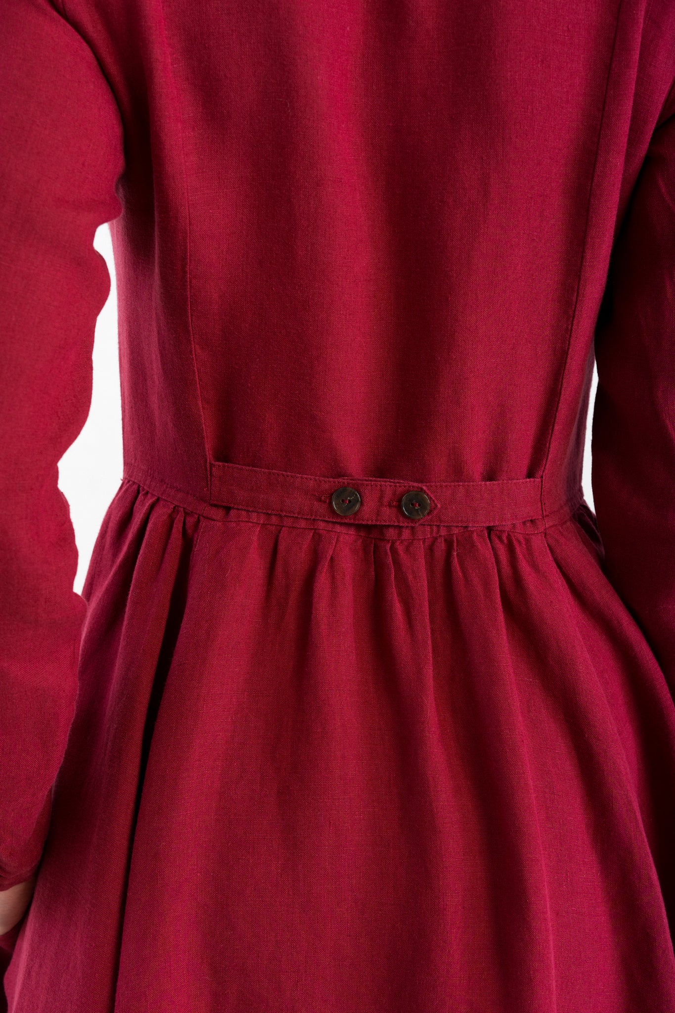 Enola Dress, Long Sleeve, Marsala Red
#color_marsala-red