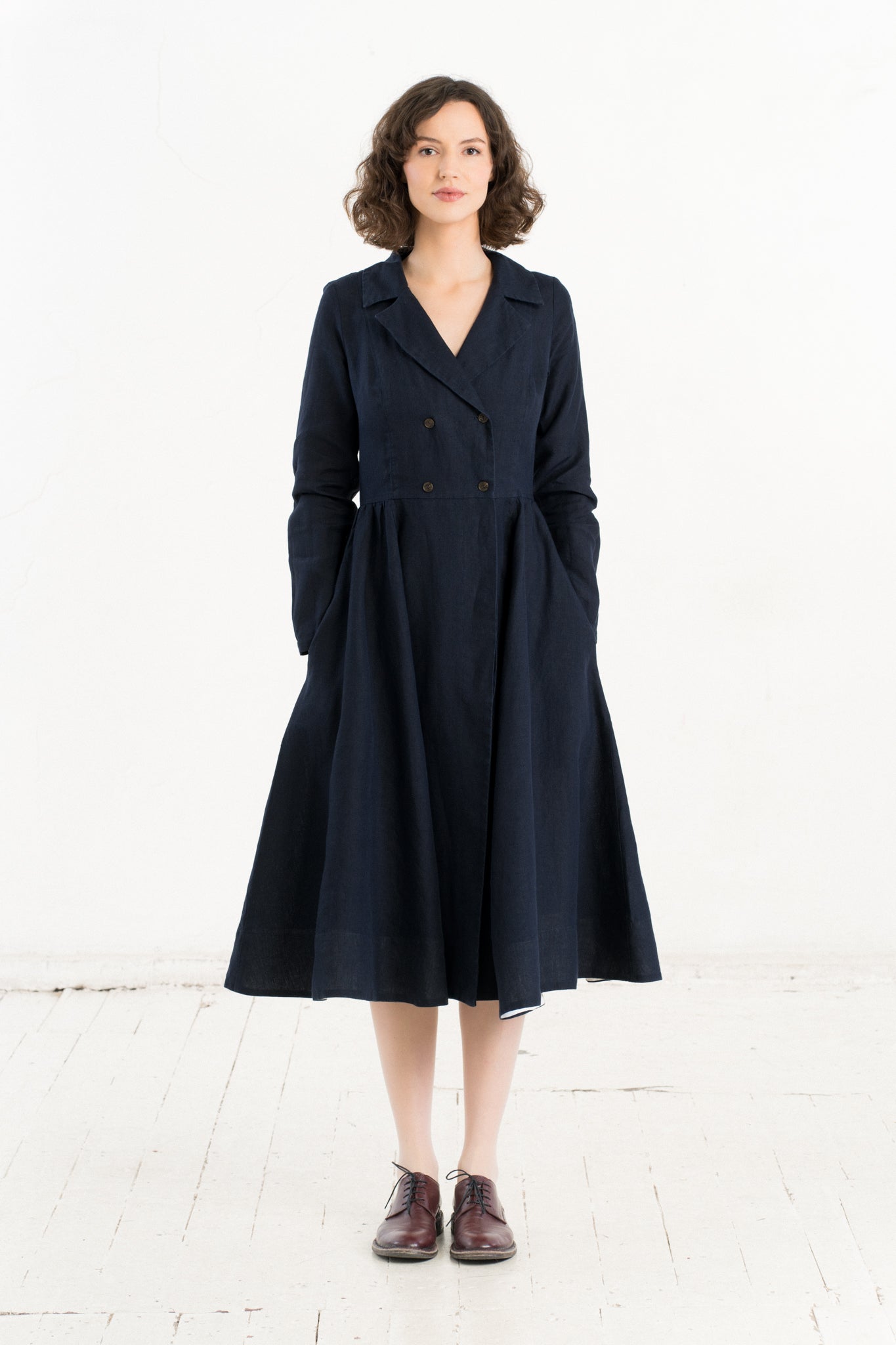 Enola Dress, Long Sleeve, Night Navy
#color_night-navy