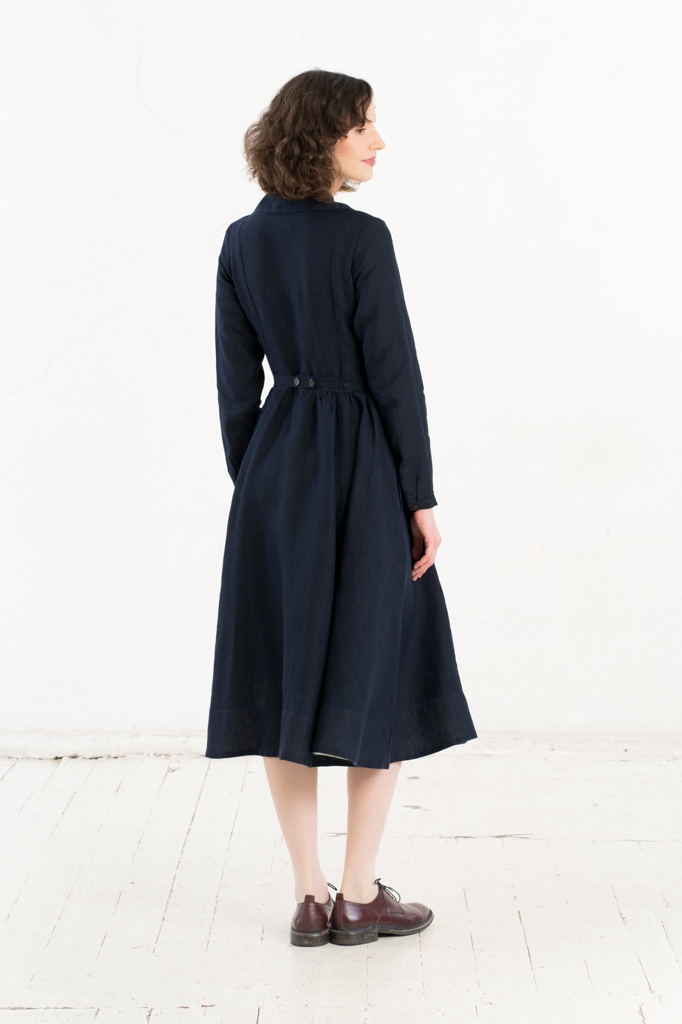 Enola Dress, Long Sleeve, Night Navy
#color_night-navy