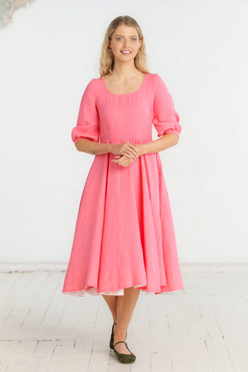 Carmen Dress, 3/4 Sleeve, Peony Pop
#color_peony-pop