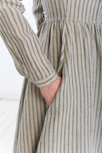 Enola Dress, Long Sleeve, Natural Stripes
#color_natural-stripe