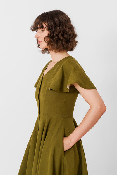 Cordelia Dress, Butterfly Sleeve
#color_rosemary-green