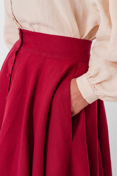 Evelyn Skirt
#color_marsala-red