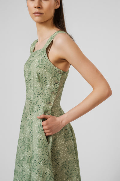 Pinafore Dress, Sleeveless, Forest Fern#color_forest-fern