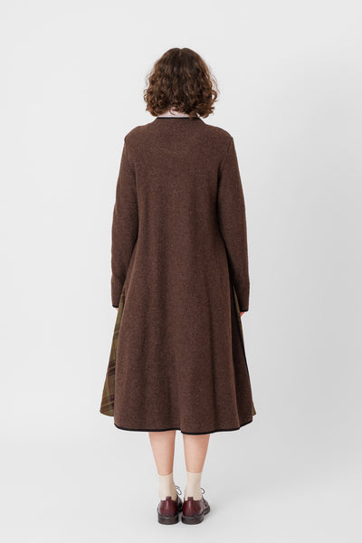 Double Slit Dress, Wool, Espresso Brown#color_espresso-brown