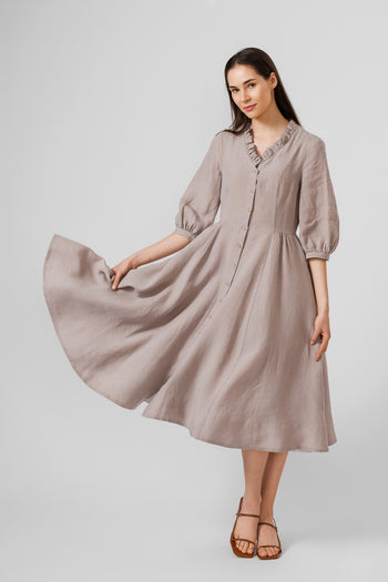 Ophelia Dress, 3/4 Sleeve, Gentle Lilac