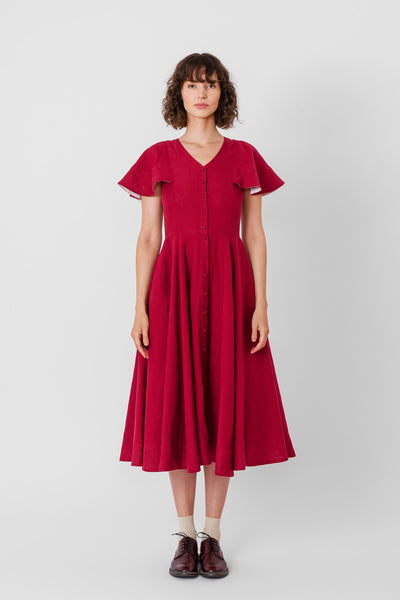 Cordelia Dress, Butterfly Sleeve
#color_marsala-red