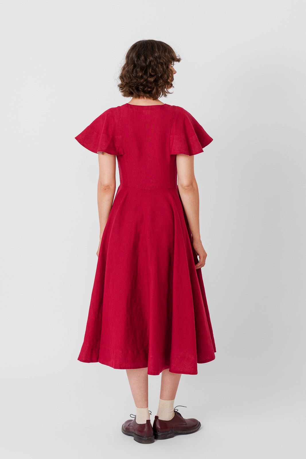 Cordelia Dress, Butterfly Sleeve
#color_marsala-red