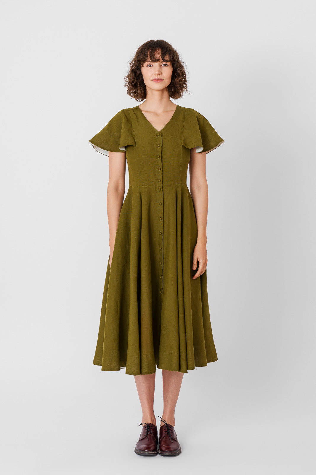 Cordelia Dress, Butterfly Sleeve
#color_rosemary-green