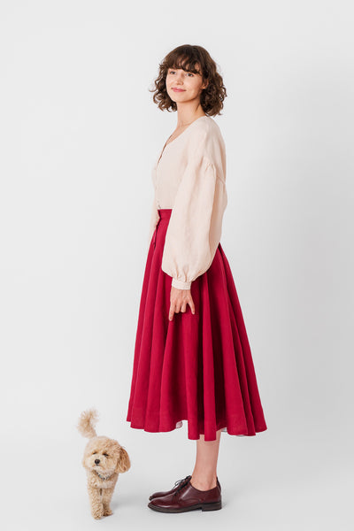 Evelyn Skirt
#color_marsala-red