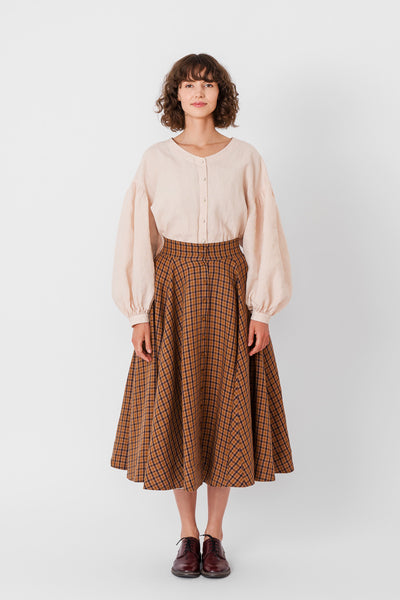 Evelyn Skirt
#color_brown-tartan