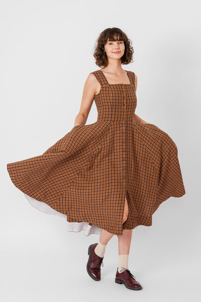 Underhill  Dress, Sleeveless
#color_brown-tartan