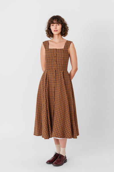 Underhill  Dress, Sleeveless
#color_brown-tartan