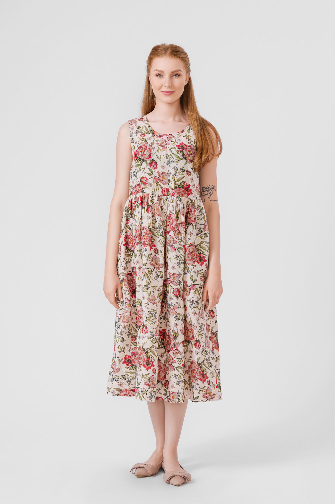 Smock Dress, Sleeveless, Rosy Dream