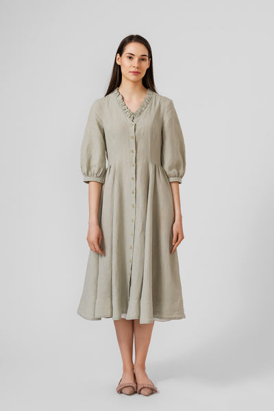 Ophelia Dress, 3/4 Sleeve, Mint
