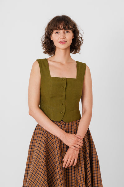 Second Breakfast Vest, Sleeveless
#color_rosemary-green