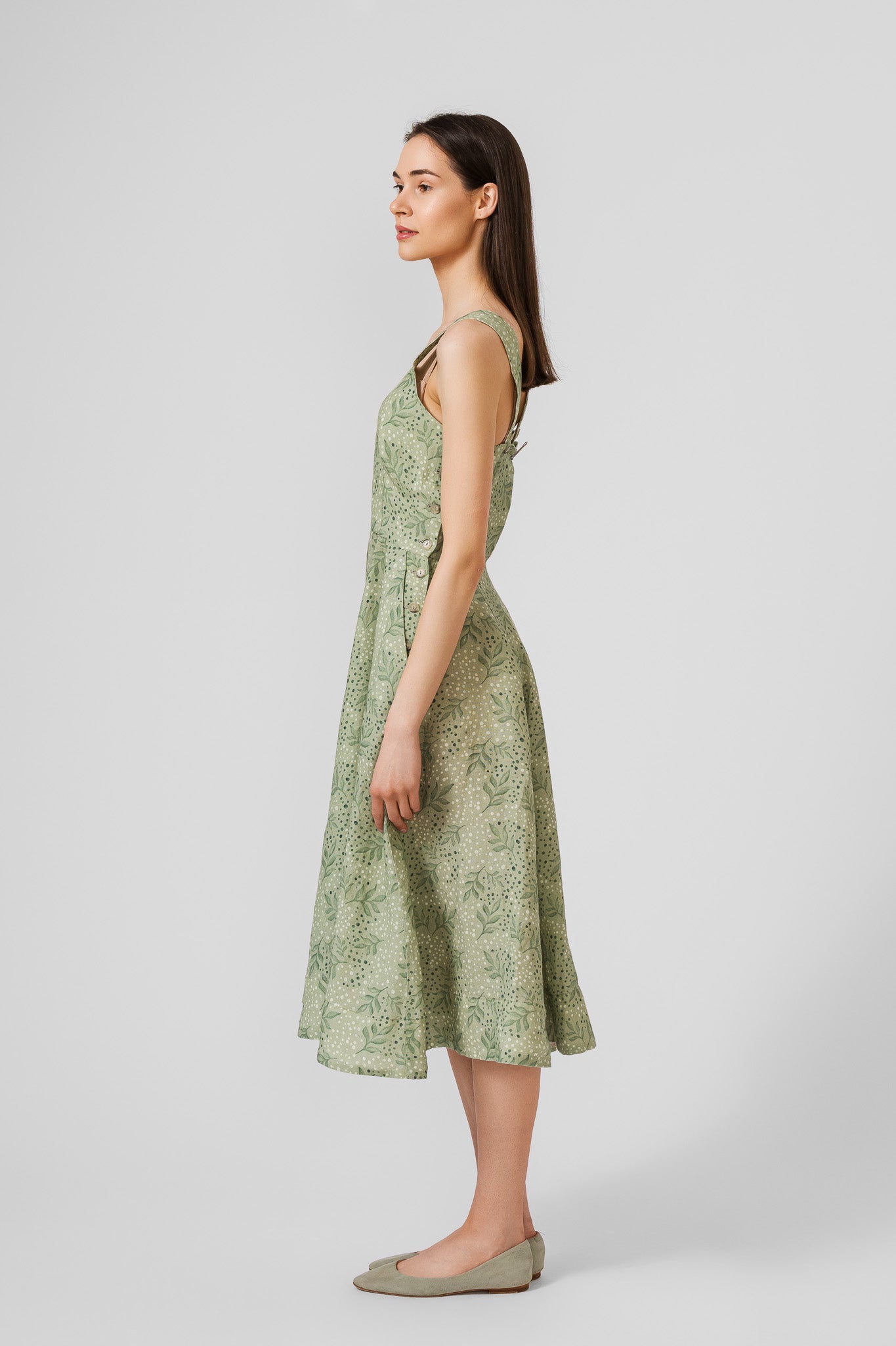 Pinafore Dress, Sleeveless, Forest Fern#color_forest-fern