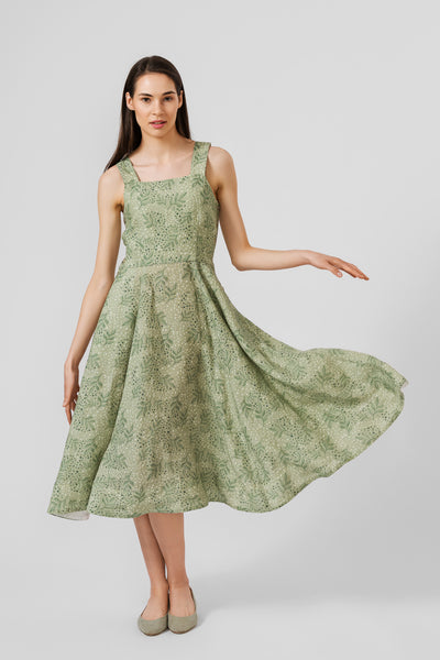 Pinafore Dress, Sleeveless, Forest Fern