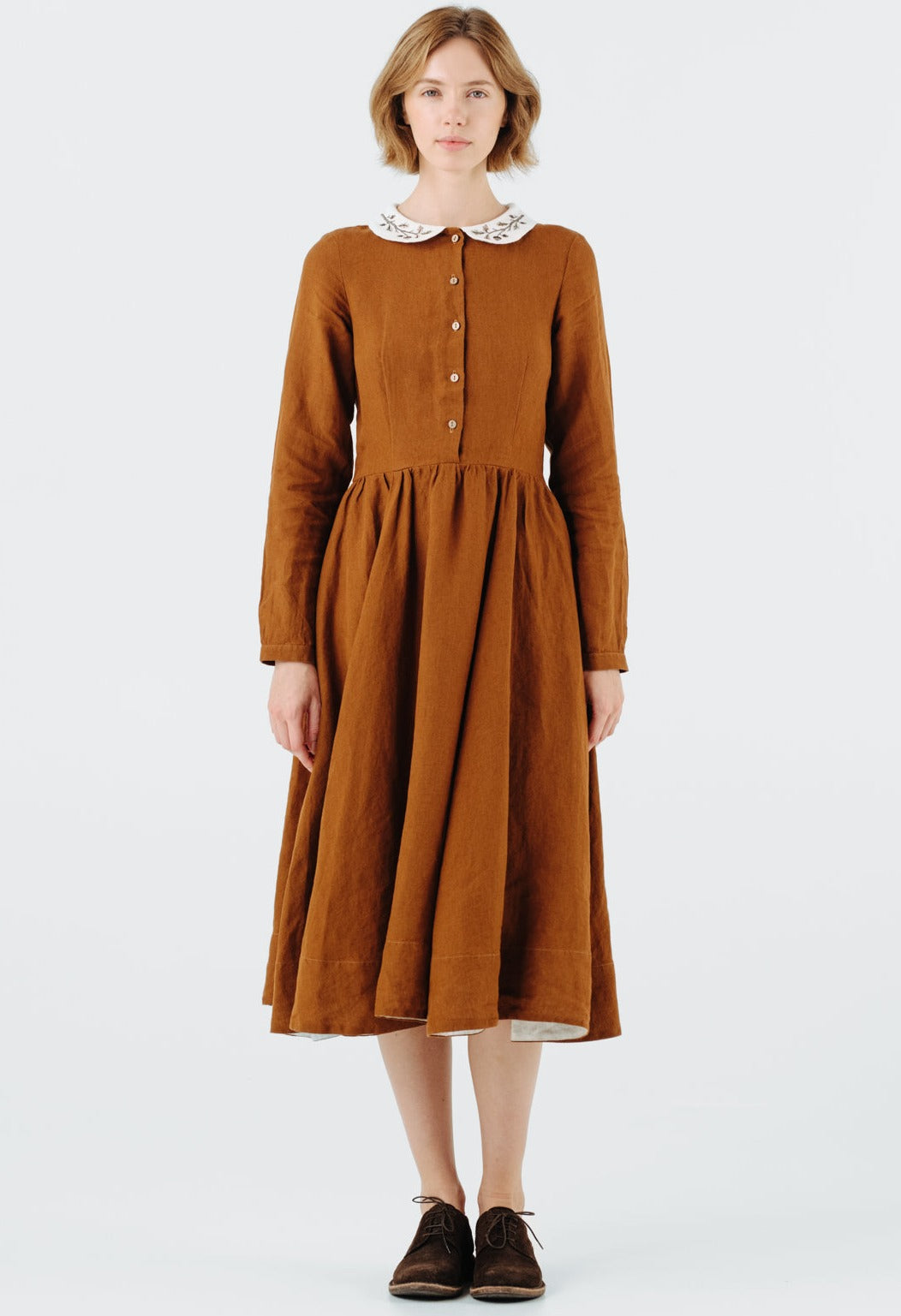 Linen Dresses With Embroidered Collar | Son de Flor