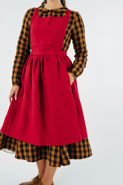 Pinafore Apron, Red Poppy#color_red-poppy