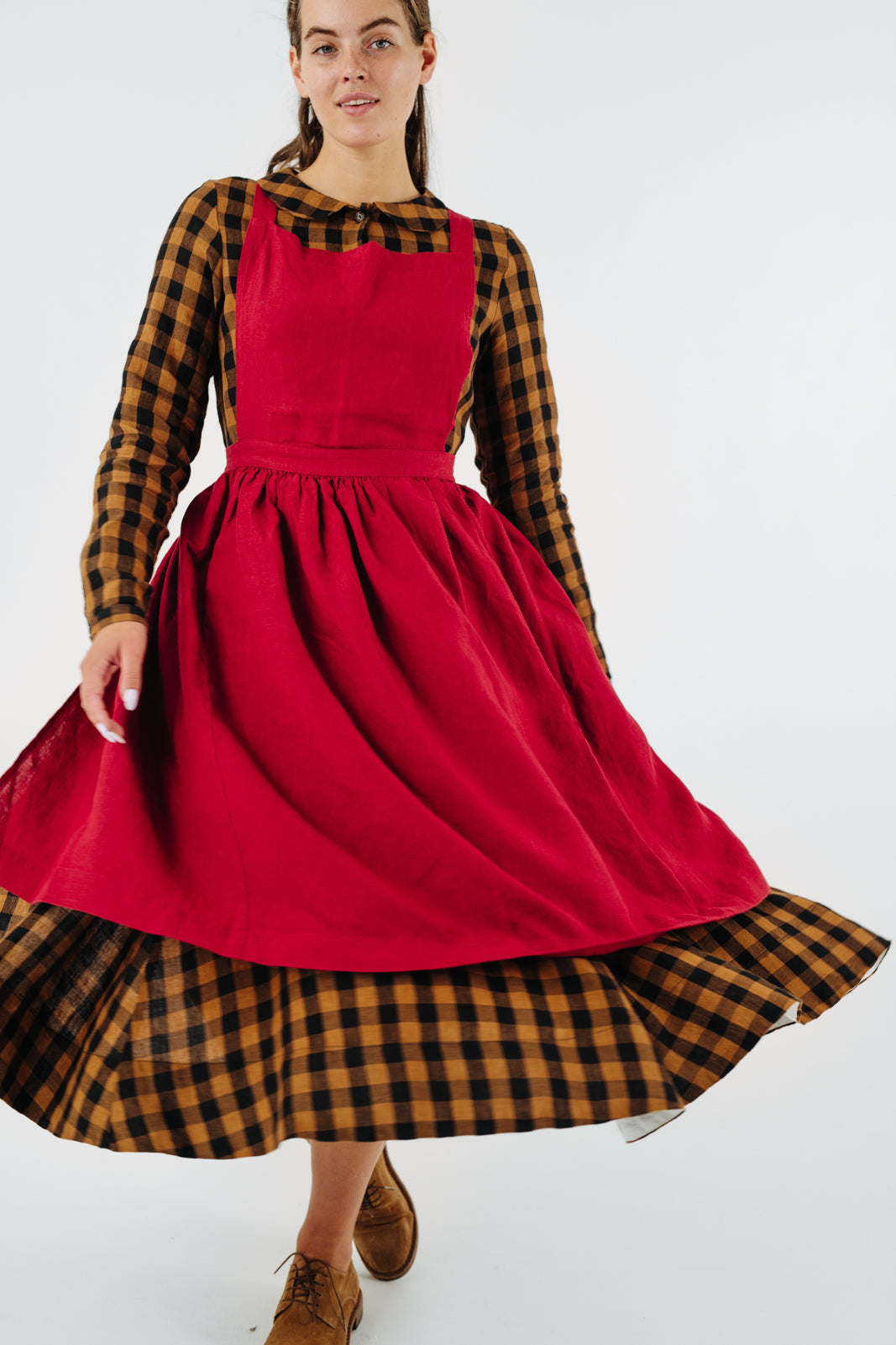 Pinafore Apron, Red Poppy#color_red-poppy