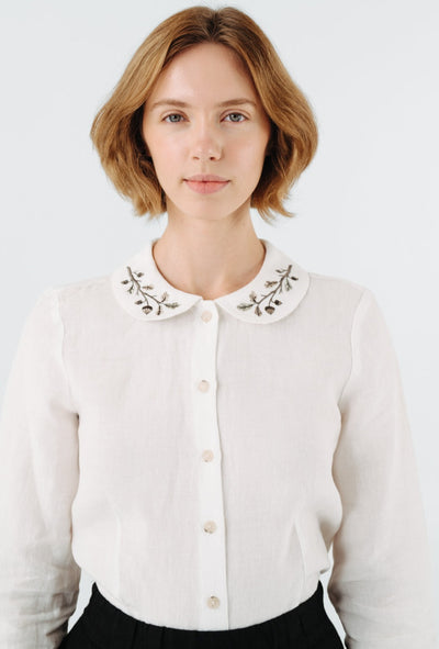Classic Shirt, Long Sleeve, Embroidered Collar#color_hazelnut