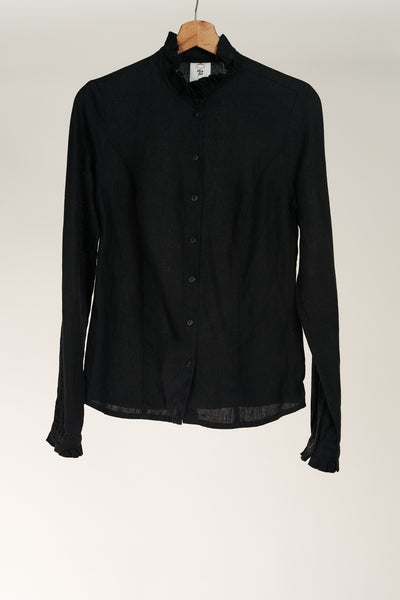 Emily Shirt, Black Pansy, Long Sleeve