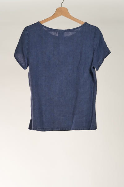 Shirt, Linen Denim, Short Sleeve