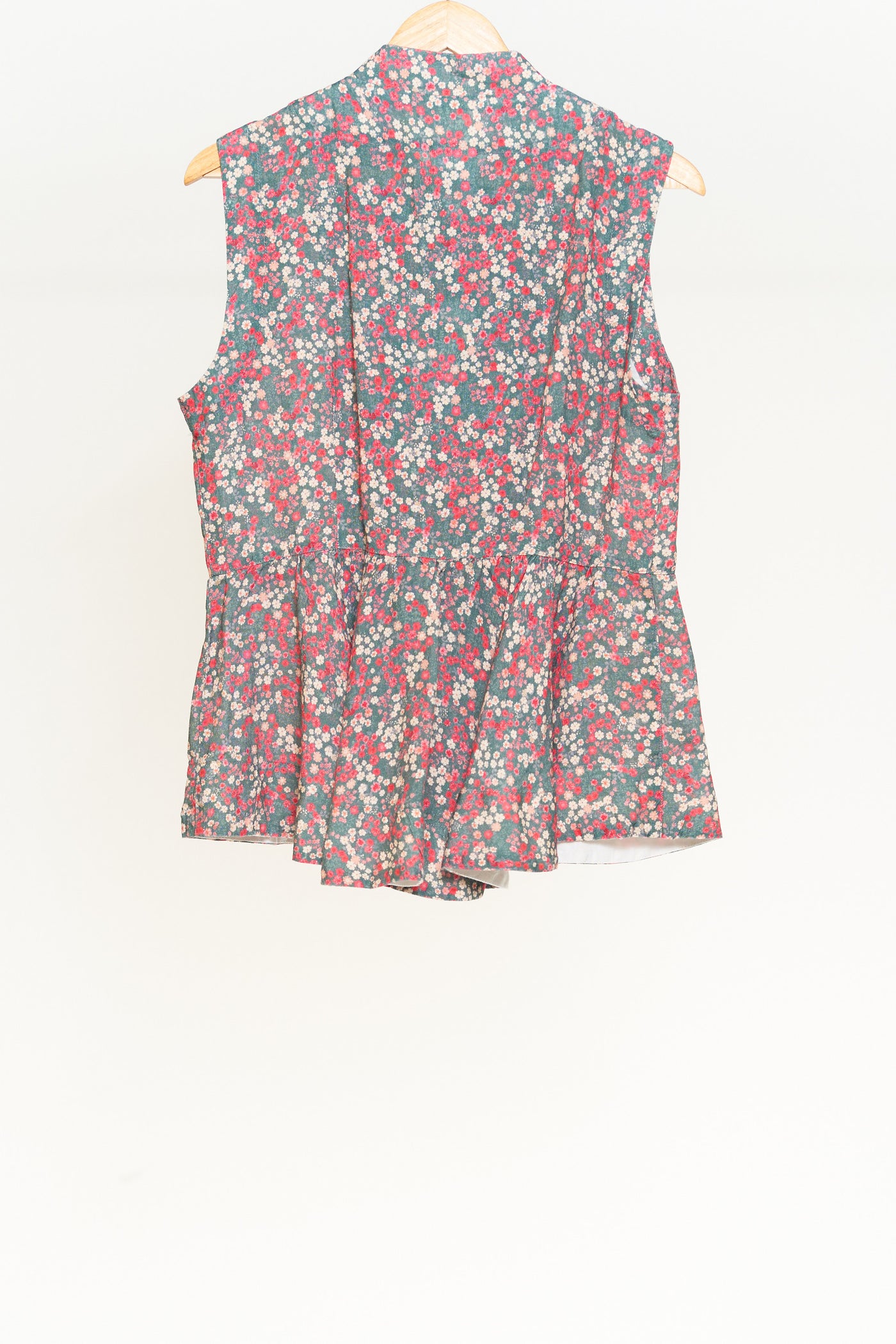 Peplum Vest, Ditsy Floral, Sleeveless