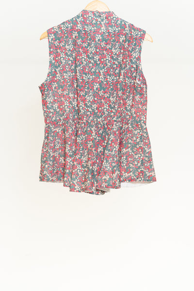 Peplum Vest, Ditsy Floral, Sleeveless