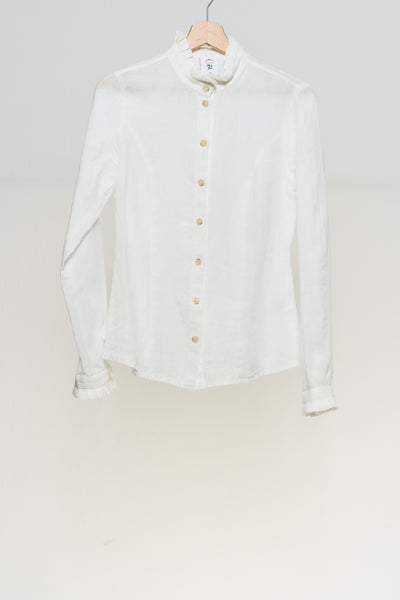 Emily Shirt, White Magnolia, Long Sleeve