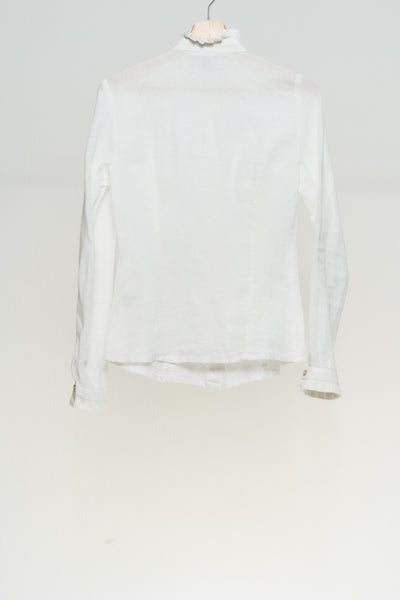 Emily Shirt, White Magnolia, Long Sleeve