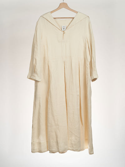 3/4 Sleeve, Sailor Dress, Hemp, Milky White