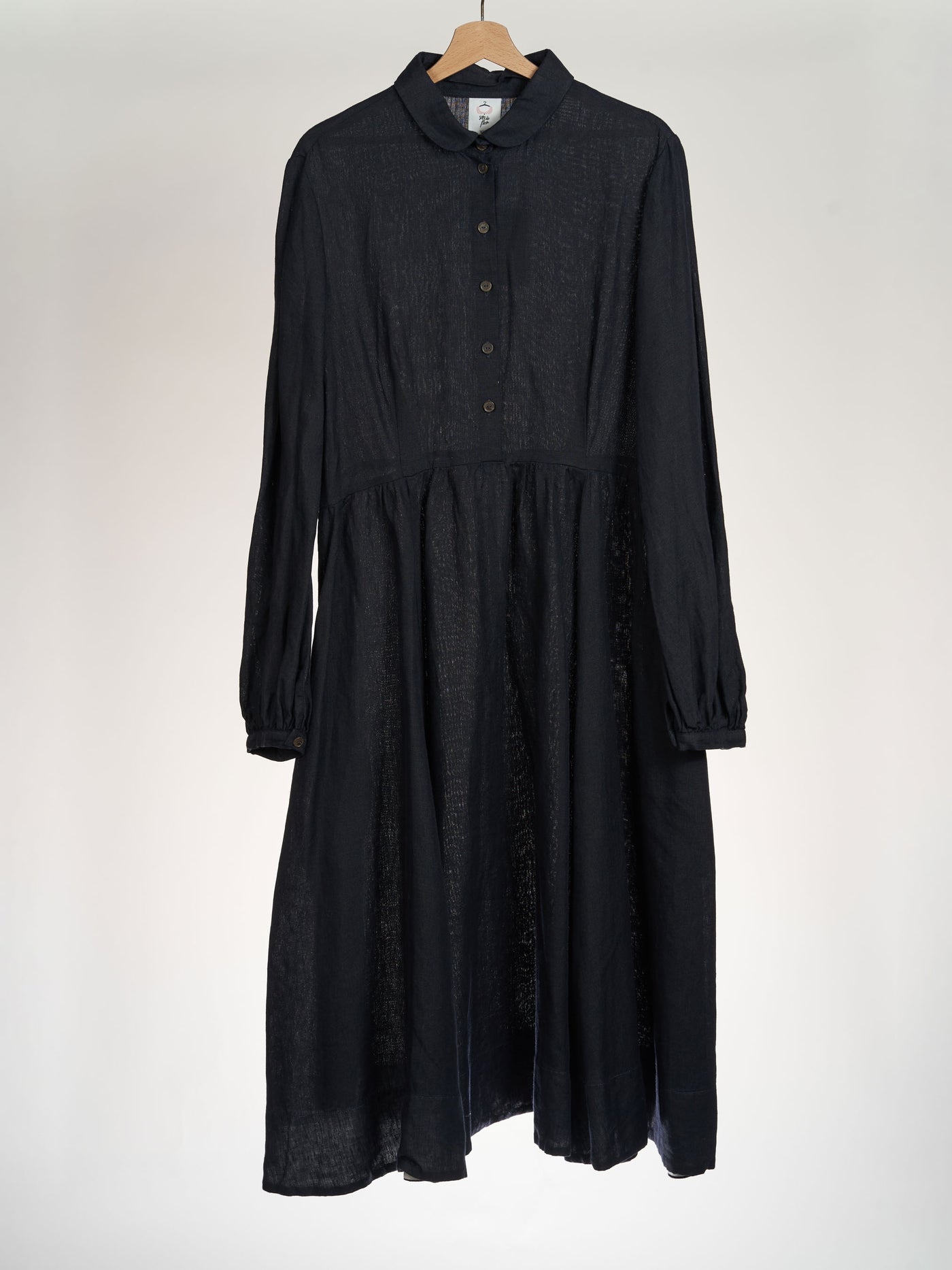 Twill Linen, Night Navy, Long Sleeve, Sophie Dress