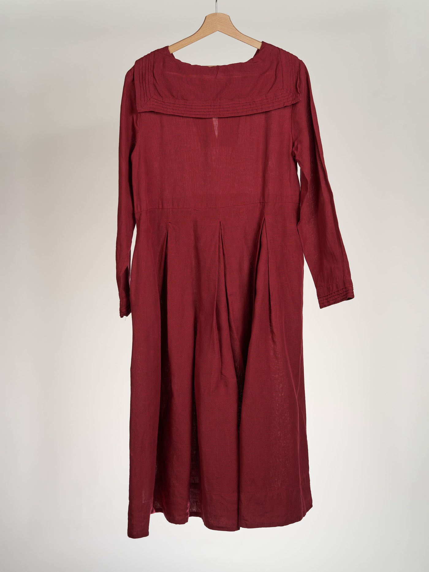 Sailor Dress, Marsala Red, Long Sleeve