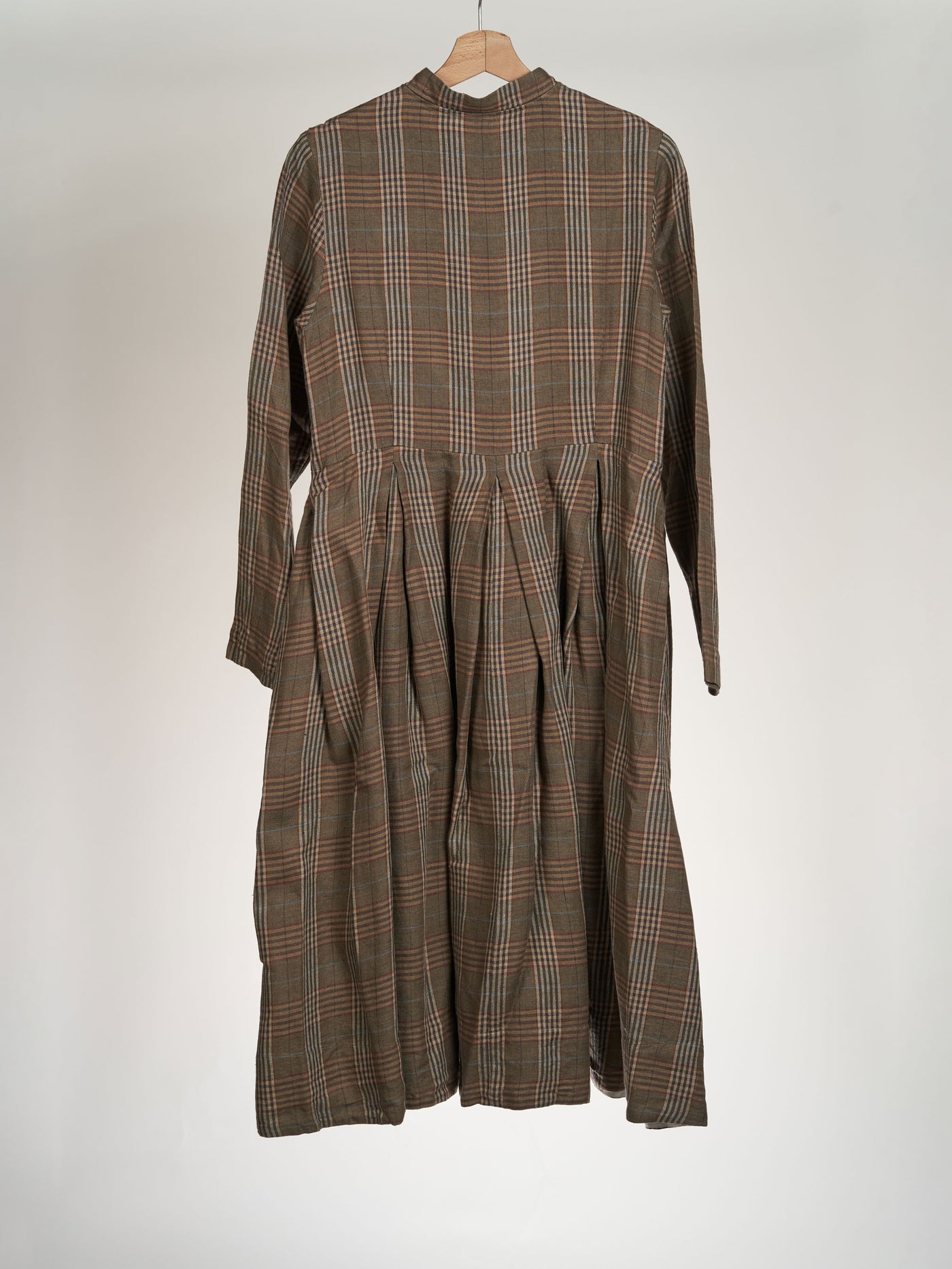 Plaid Brown, Darling Dress, Long Sleeve