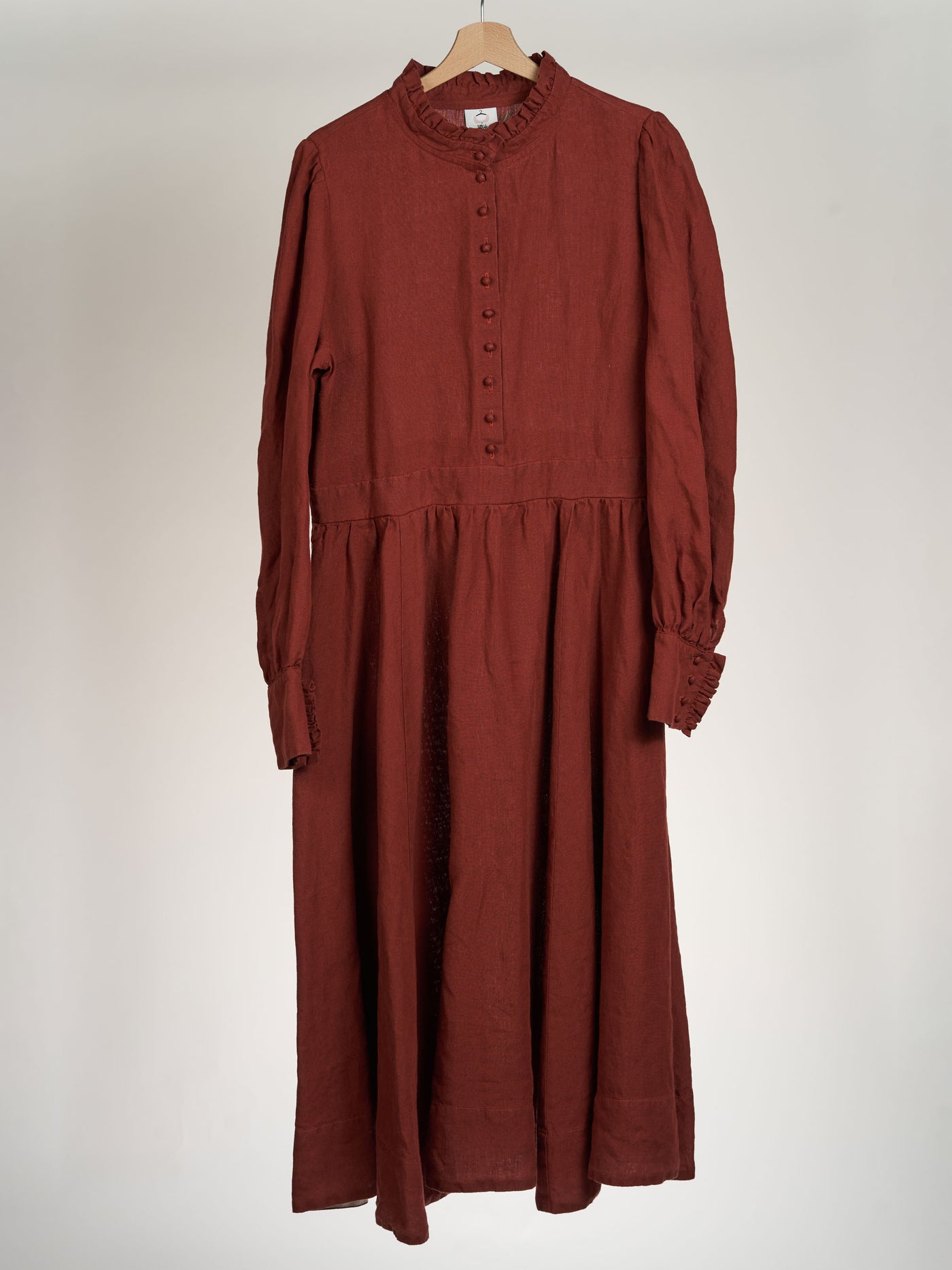 Terracotta Red, Abigail Dress, Long Sleeve