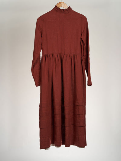 Red Terracotta, Amy Dress, Long Sleeve