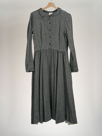 Twill Linen, Herringbone, Classic Dress, Long Sleeve