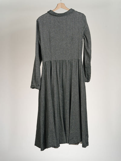 Twill Linen, Herringbone, Classic Dress, Long Sleeve