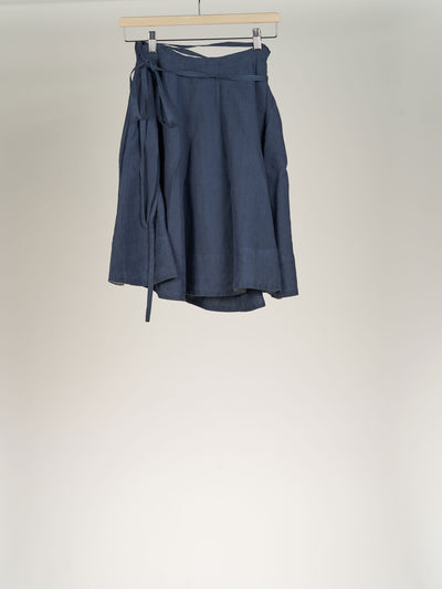 Moonlight Blue Mini Wrap Skirt