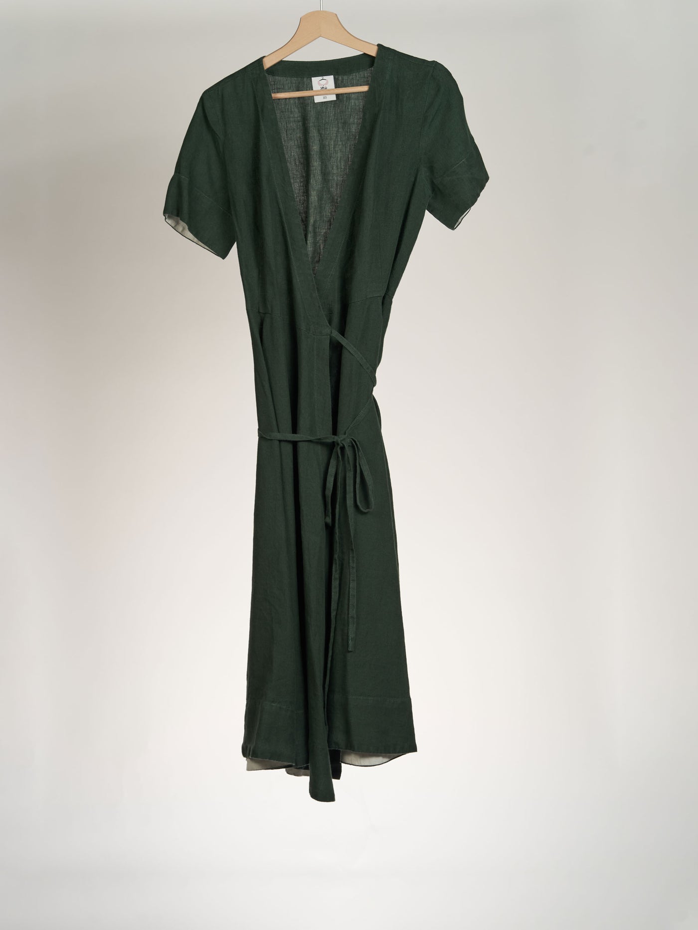 Evergreen, Short Sleeve, Wrap Dress