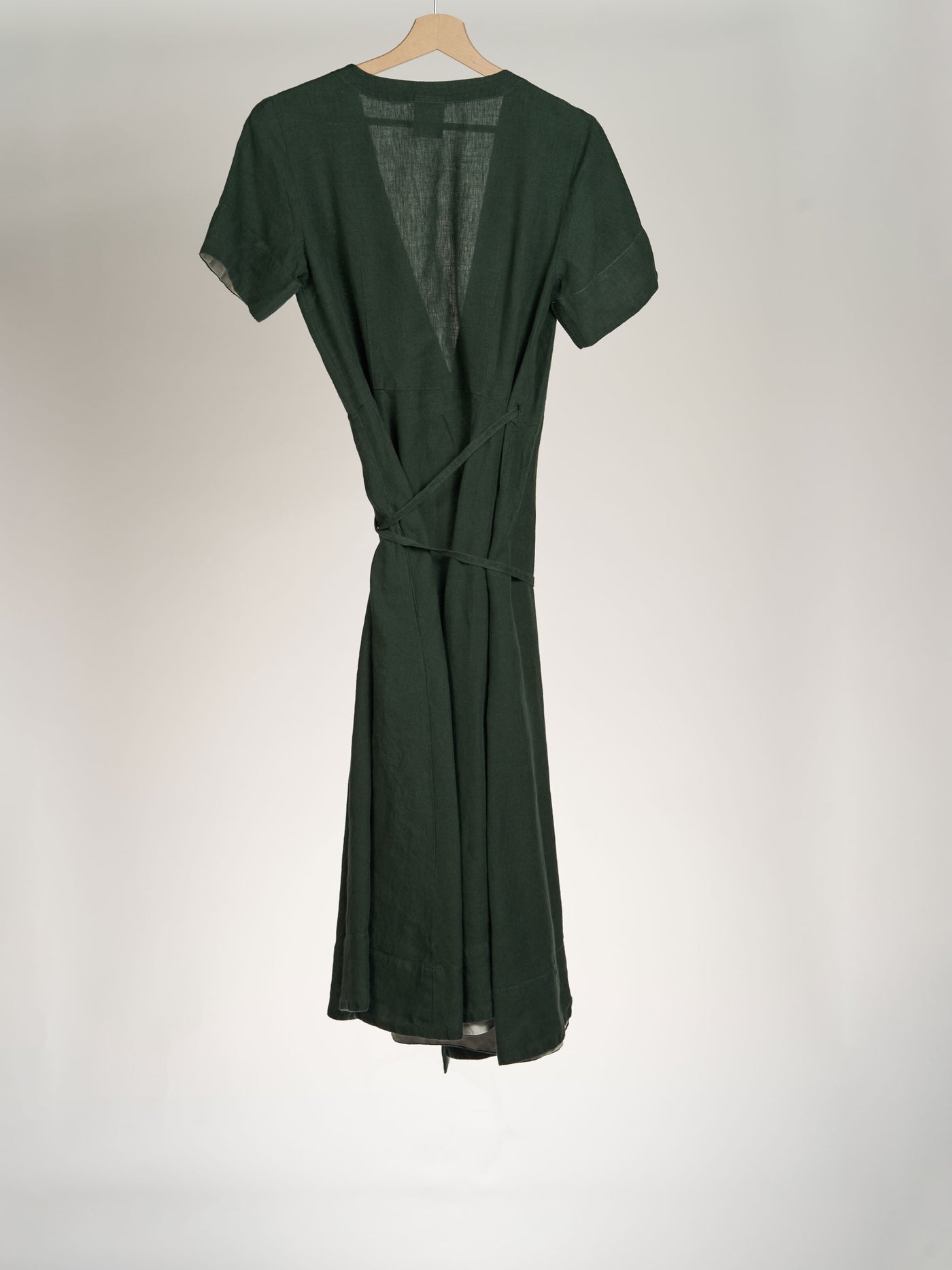 Evergreen, Short Sleeve, Wrap Dress