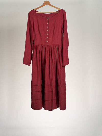 Marsala Red, Eyre Dress, Long Sleeve