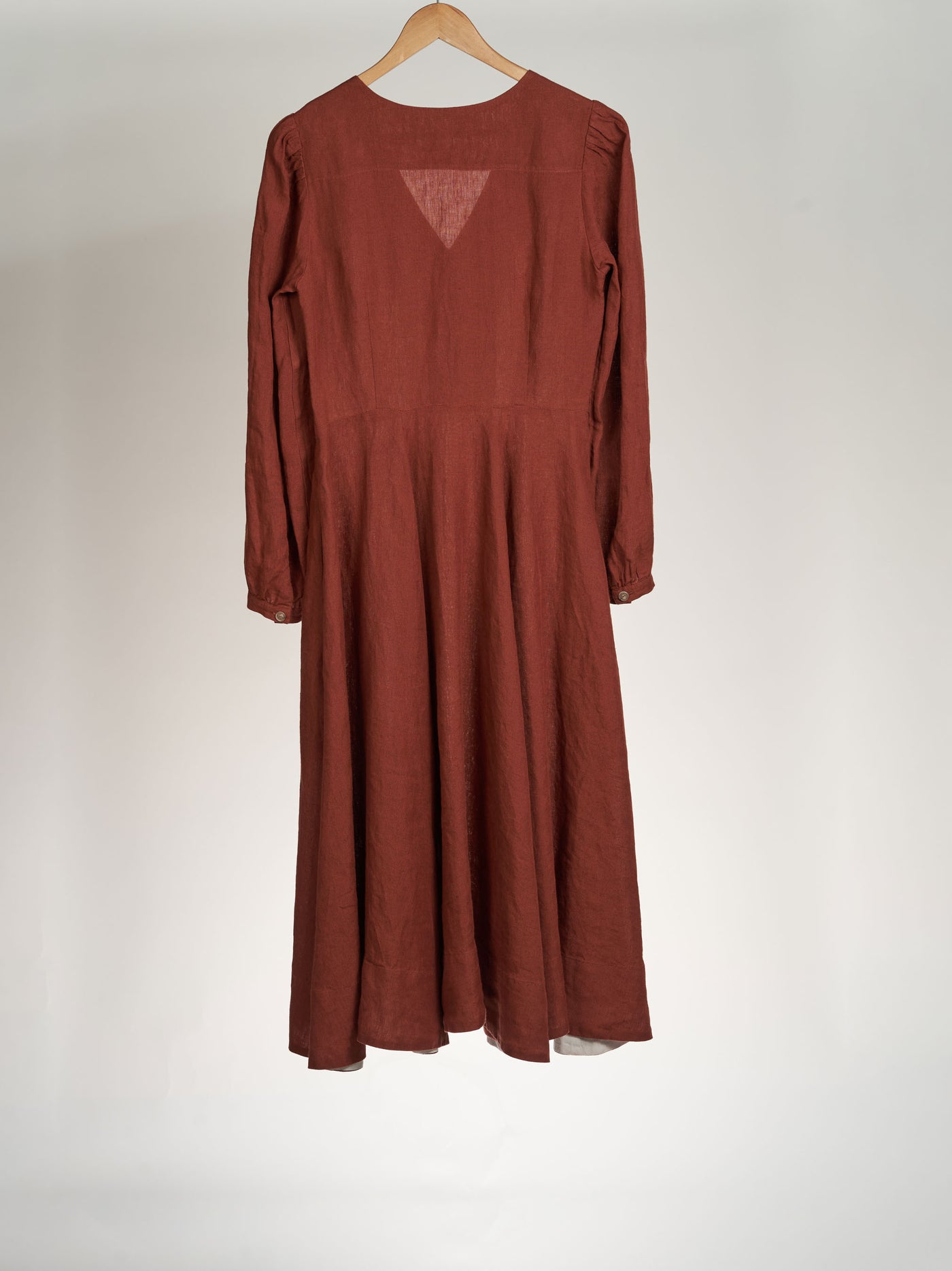 Terracotta Red, Bridget Dress, Long Sleeve