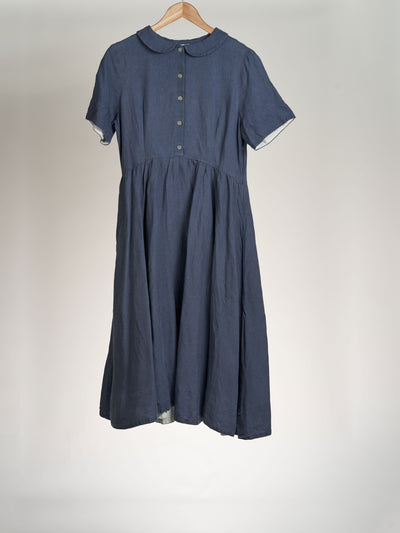 Moonlight Blue, Short Sleeve, Classic Dress