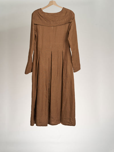 Sailor Dress, Hemp, Camel Brown, Long Sleeve